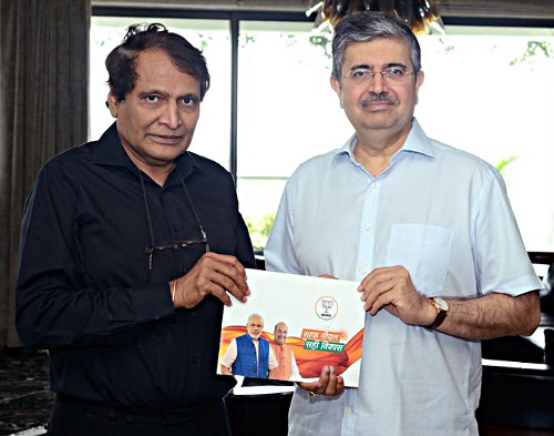 Uday Kotak with Suresh Prabhu