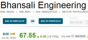 Bhansali Engineering Multibagger