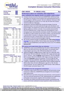 Crompton Greaves Consumer Electricals Motilal Oswal