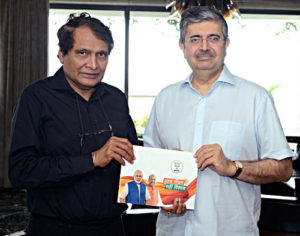 Uday Kotak with Suresh Prabhu